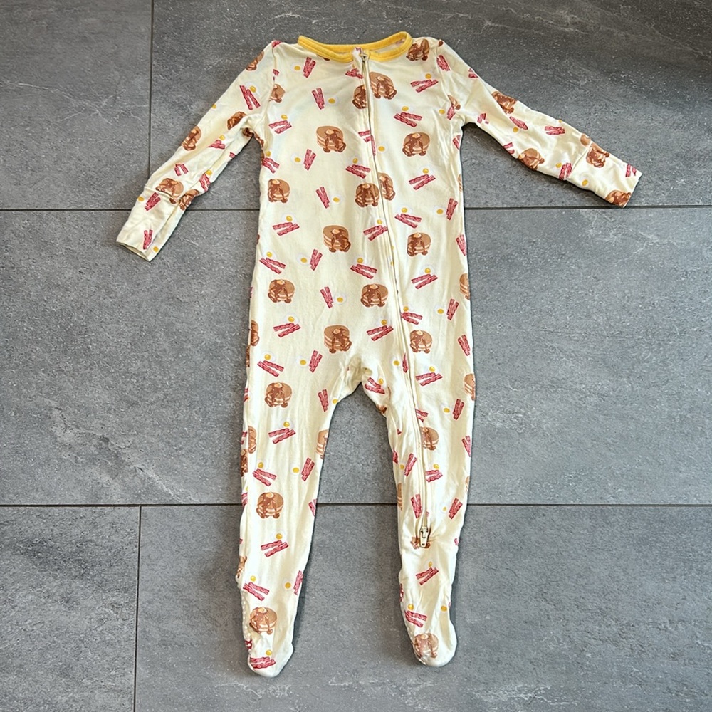 Free birdees footed sleeper -bacon egg and pancakes